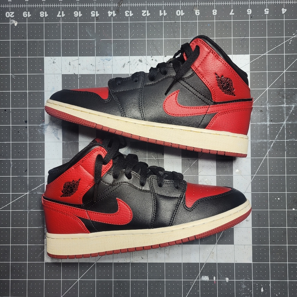 Nike Air Jordan 1 Mid Bred Toe Custom Size 7 youth